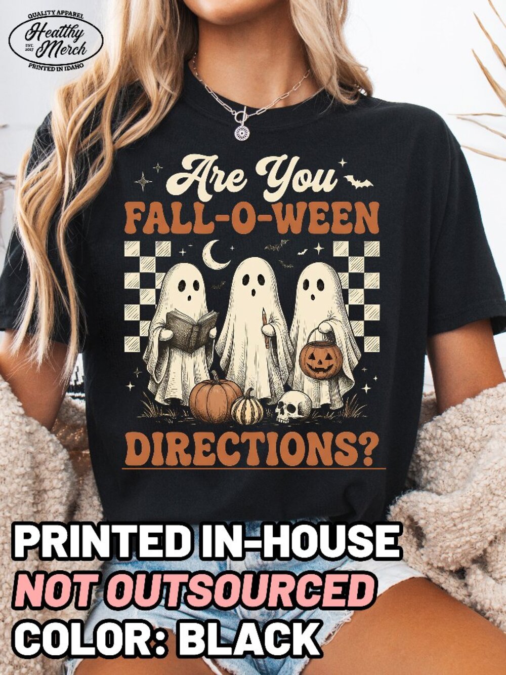 Comfort Colors Are You Fall-O-Ween Directions Funny Halloween Teacher Shirt